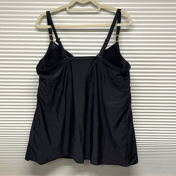 Swim by Cacique NWT Black Balconette Bra Tankini Top Size 42D - Picture 5 of 13